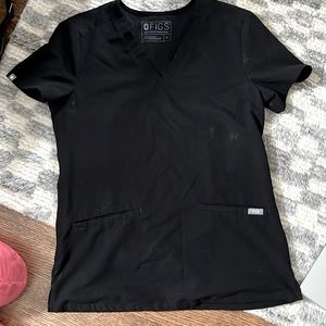 Figs Black Scrub top